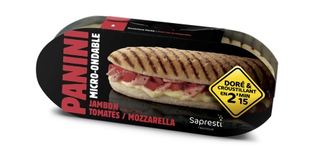 Le panini jambon, tomates, mozzarella de chez Sapresti Traiteur. Le panini jambon, tomates, mozzarella de chez Sapresti Traiteur.