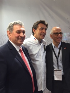 Alain Rougié, Yannick Alléno, 3 étoiles Michelin au restaurant Alléno Paris au Pavillon Ledoyen et Jean-Jacques Caspari, directeur général de Rougié.