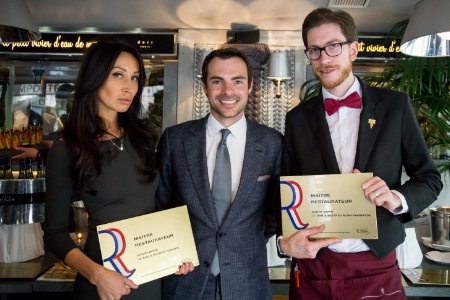 Mila Yakovleva (Bar à Huîtres Vosges), Gary Dorr et Maxime Barreau, fiers aussi du titre Maître Restaurateur.