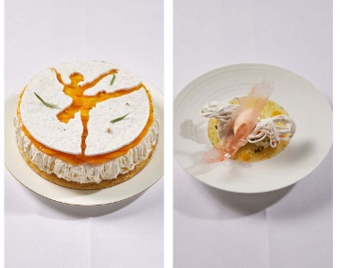 Le gâteau Pavlova Exotique et La Ballerine de Keisuke Sato.