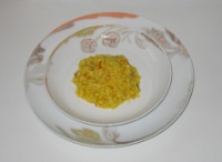 8. Dresser le risotto et servir aussitôt. Le must : émincer dessus 2 ou 3 lamelles de truffe blanche juste avant de le consommer.