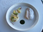 Truite fario et panais de Laurent Brosse, cresson, wasabi et sumac