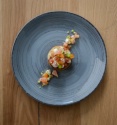Dans l'idée d'une tartelette, haddock, pamplemousse et choux