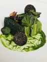 Marbré de poireaux et truffe noire, condiment cresson