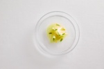 Crabe, poire nashi, céleri et huile de wasabi