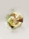 Saint-jacques, feuille de cerisier, lait de bufflonne, limequat, matcha