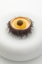 Brioche cuite vapeur, caviar Kristal de la maison Kaviari, velours d'oursin de Galice
