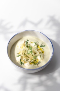 Velouté de fenouils et brousse de vache. Velouté de fenouils et brousse de vache.