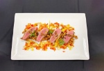 À L'ARDOISE : Picanha de canard aux girolles, légumes croquants (avec coût de production)