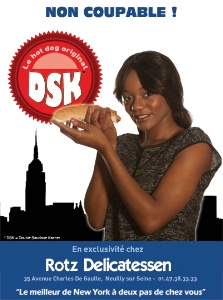 Un hot-dog pour le moins original : le 'DSK' au prix de 14.99 €. Un hot-dog pour le moins original : le 'DSK' au prix de 14.99 €.