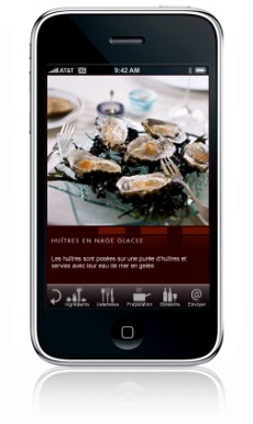 Sur l'application Restaurants Guy Savoy, on trouve des recettes. Sur l'application Restaurants Guy Savoy, on trouve des recettes.