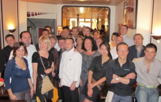 Chefs et photographes réunis au Restaurant Afaria à Paris avant la compétition du 20 septembre à Oloron-Sainte-Marie.