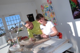 Catherine et Christian Sinicropi dans leur atelier