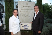 Anne-Sophie Pic et Richard Galy, maire de Mougins.