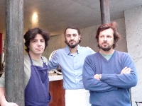 Laurent Cabut, Franck Audoux et Frédéric Peneau, les associés du Dauphin avec Inaki Aizpitarte.