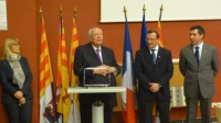 De gche à dte : Agnès Vaffier, proviseure du lycée hôtelier de Bonneveine, Jean-Claude Gaudin, maire de Marseille, Jean-Michel Trohay, responsable des sponsors et partenaires, et Franck Languille.