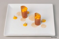 Fuseaux croustillants au caramel et mangue gingembre.