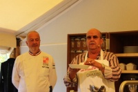 Philippe Legendre, La Maison Capucine à Dhuizon et l'astronaute Patrick Baudry : Velouté de cocos au foie gras et homard.