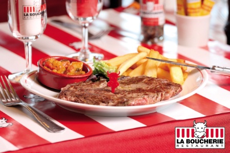 Assiette type d'une entrecôte persillée