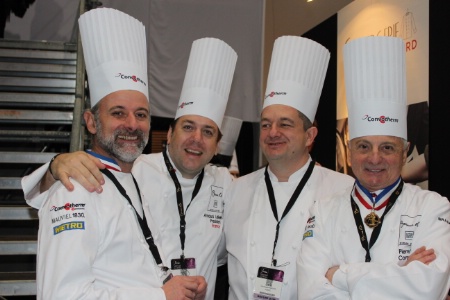 Mathieu Viannay, Arnaud Lallement, Christophe Marguin et Pierre Orsi, tous très impliqués dans le concours du Bocuse d'or.