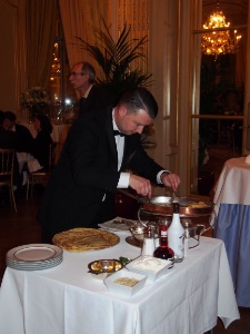 Au moment du service à table : la variation de crêpes.