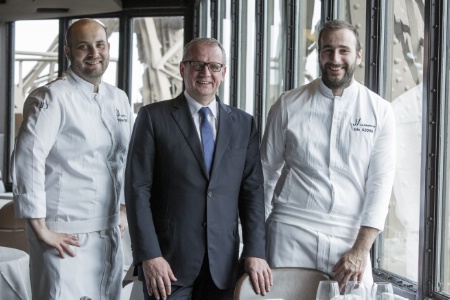 Eric Azoug,chef de cuisine, Jean-Philippe Guériaux, directeur de restaurant et Thomas Croizé, chef pâtissier.