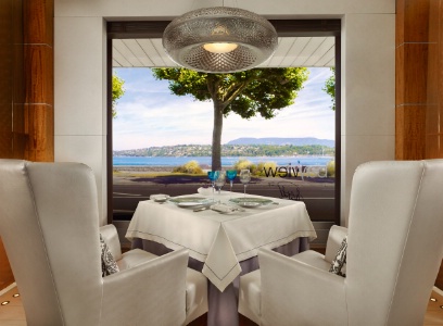 Le restaurant Bayview, 1 étoile, à l'Hôtel Président Wilson à Genève.
