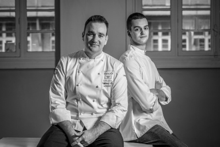 Le candidat Matthieu Otto et son commis, Louis de Vicari Le candidat Matthieu Otto et son commis, Louis de Vicari