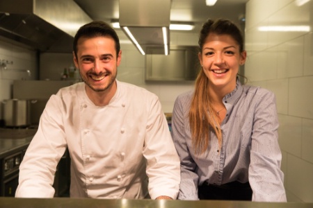 Le Rozὀ a deux têtes : le chef Diego Delbecq et la pâtissière Camille Pailleau, deux talents complémentaires.