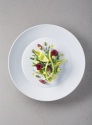 Salade de haricots, courgettes, cerises et pistaches