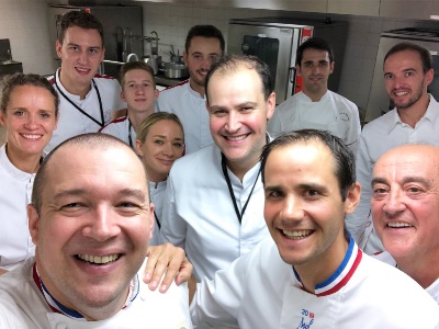 Guillaume Gomez, Xavi et Patrice Ibarboure et leur brigade.