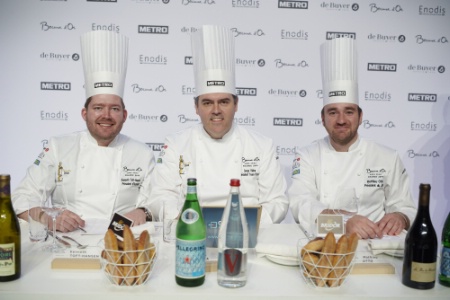 Kenneth TOFT-HANSEN, Bocuse d'or 2019, Président d'Honneur, Serge VIEIRA, Président de la Team France et Matthieu OTTO, candidat français au Bocuse d'Or 2018.Président du Jury