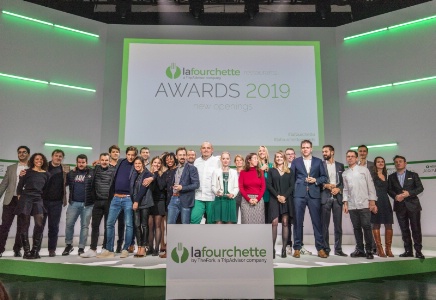 Les lauréats des Awards LaFourchette 2019 sur la scène de l'Elysée Montmartre.
