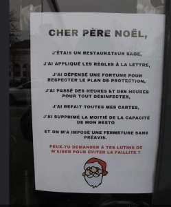 La 'lettre au père Noël' de Davy Locatelli, chef du Moulin des Bouvières, à Diémoz (Isère). La 'lettre au père Noël' de Davy Locatelli, chef du Moulin des Bouvières, à Diémoz (Isère).
