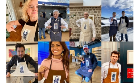 Les chefs portent le tablier pour soutenir cette action dont les bénéfices vont aux restaurateurs. Les chefs portent le tablier pour soutenir cette action dont les bénéfices vont aux restaurateurs.