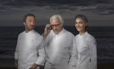 Romain Meder, Alain Ducasse et Jessica Préalpato.