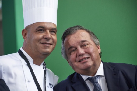 Jérôme Bocuse, président du Bocuse d'Or et Olivier Ginon, Président de GL events.