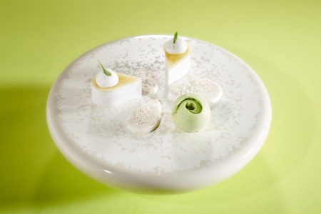 Dessert : Fraîcheur pomme du Montois, coco et pointe cumin.