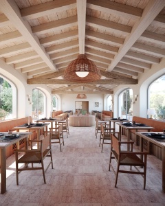 La salle du restaurant gastronomique réaménagée de manière plus contemporaine.