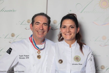 Fabrice Prochasson, président de l'Académie Culinaire de France et Gwendoline Renaux, Cheffe cuisinière au restaurant Hélène Darroze à Villa La Coste (13).