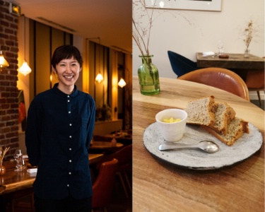 Chiffoncake de la cheffe pâtissière-propriétaire Ayumi Sugiyama, restaurant Accents Table Bourse àParis.
