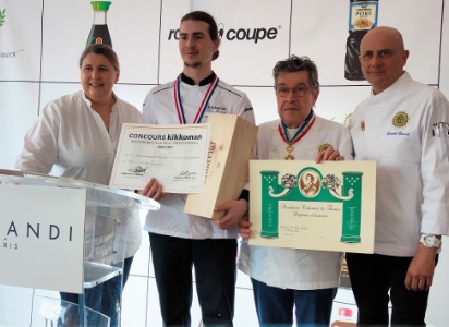 Stéphanie Le Quellec, Declan Lux (vainqueur bac pro), Jean-Marc Evrard et Laurent Drunat (Académie culinaire de France).
