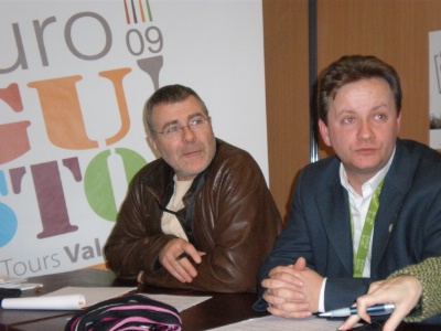 Jean Lheritier, président Slow Food France et Stéphane Merceron, président d'Euro Gusto Jean Lheritier, président Slow Food France et Stéphane Merceron, président d'Euro Gusto