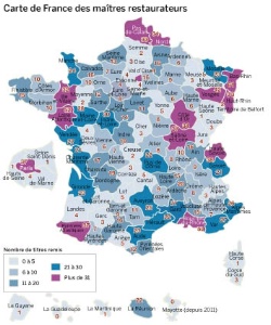 La carte de France des maîtres restaurateurs. La carte de France des maîtres restaurateurs.