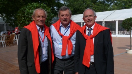 Jacques Barré, Roland Héguy, ici avec Hervé Bécam, vice-président de l'Umih lors des Universités d'été du Medef.