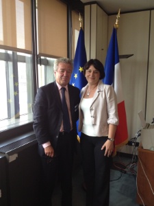 Didier Chenet et Sylvia Pinel le 28 juin dernier à Bercy.