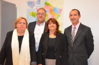 De gauche à droite, l'équipe des hôteliers : Evelyne Maes, Laurent Duc, Nathalie Baudoin et Michel Galerne.