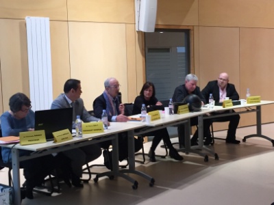 De g à d : Pascale lancelot (responsable administrative), Thierry Galy, Hervé Bécam, Catherine Charonnat, Guy Caillet et David Deroussis.