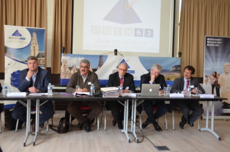 De g à d : Thierry Grégoire, Pierre Nouchi vice-président, Régis Florin, Hubert Jan et Bernard Laurent, secrétaire général.