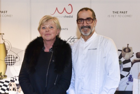 Catherine Casadéi et le chef libanais Maroun Chedid, co-parrain du salon. Catherine Casadéi et le chef libanais Maroun Chedid, co-parrain du salon.
